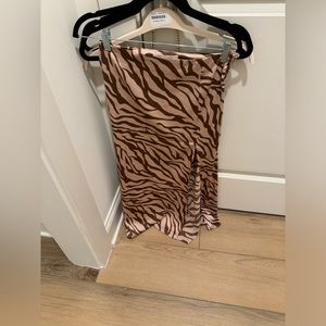 Animal print midi shirt with a slit!